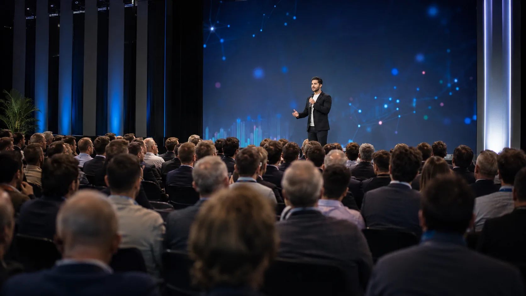 Shahin Farahzadi – KI-Keynote vor großem Publikum auf der Bühne
